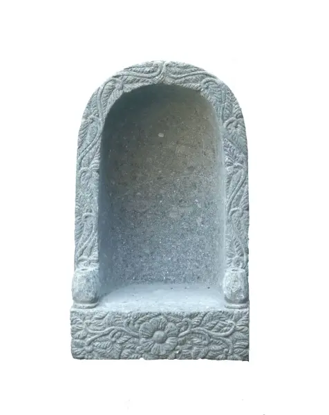 Product image 1 of the product “Stone as a cave entrance to place special statues - decorated with relief and flowers, in the sizes from 45cm to 80cm, natural finish ”
